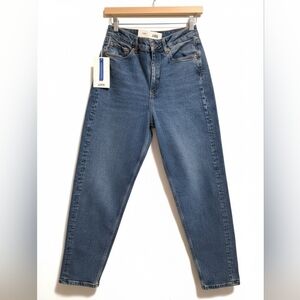 JJXX Mom High Waist Jeans | Size 28x30 | Medium Blue | Organic Cotton | NWT